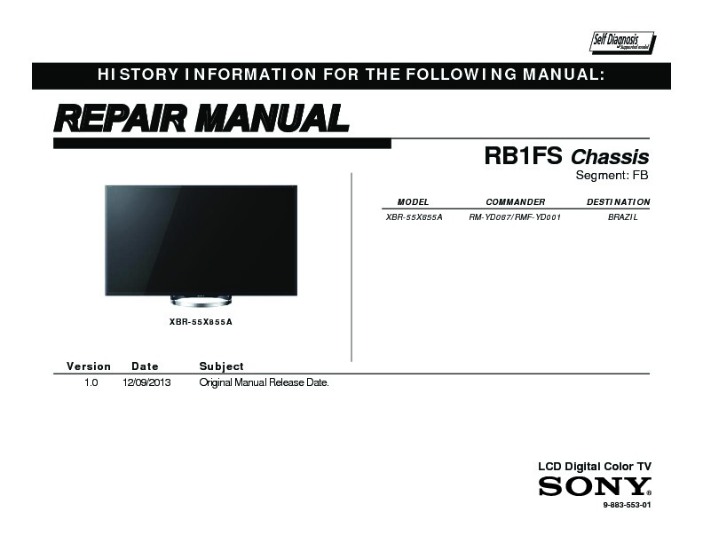 Sony tv repair manual free